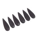 Stingray leather long teardrops / 62x20x10mm / Black / 6pcs.