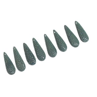 Stingray teardrops small / ca. 35x12x8mm / Marine Green / 8pcs.