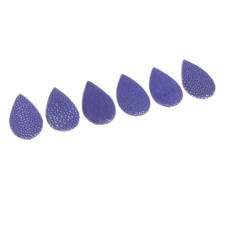 Stingray flat teardrops / ca.55x4mm / Cobalt Blue / 6pcs.