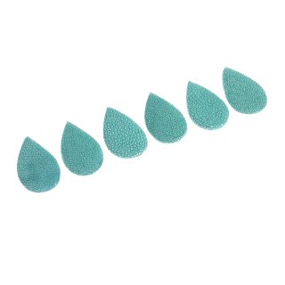 Rochenleder Tropfen flach / ca.55x4mm / Turquoise / 6pcs.