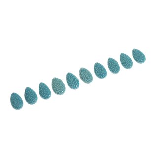 Rochenleder Tropfen klein / ca. 28x9mm / Aqua / 10pcs.