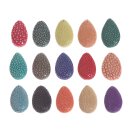 Stingray leather flat teardrops small / 28x9mm / 10pcs.