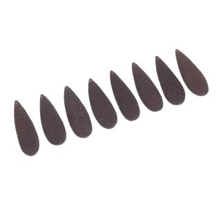 Stingray leather teardrops long flat dark brown / ca. 60x20x5mm / 8pcs.