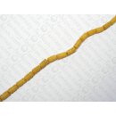 Buri carved tube yellow ld ca. 11x6mm