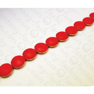 Nappa Leder Ufo with Gold 25mm_Red