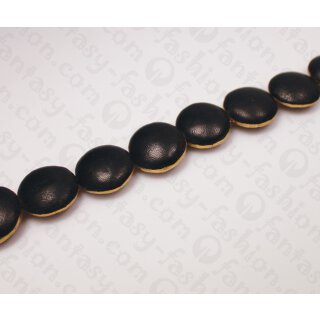 Nappa Leder Ufo with Gold 25mm_Black