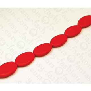 Nappa Leder Flat Oval 35x25x8mm_Red
