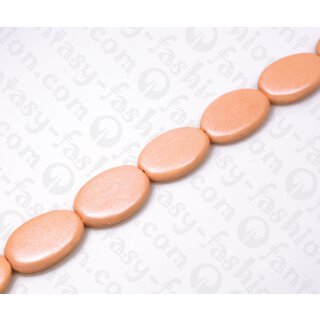 Nappa Leder Flat Oval 35x25x8mm_Peach