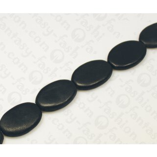 Nappa Leder Flat Oval 35x25x8mm_Black