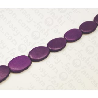 Nappa Leder Flat Oval 35x25x8mm_Purple