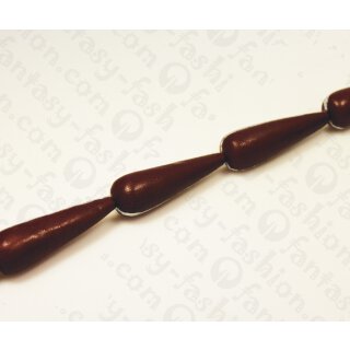 Nappa leather Long Rounded Teardrop with Silver 60mm_Burgundy
