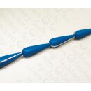 Nappa leather Long Rounded Teardrop with Silver 60mm_Blue