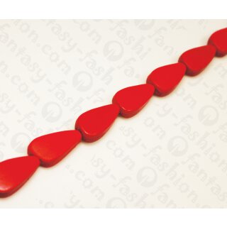 Nappa leather Irregular Curve Teardrop 35x18x10mm_Red
