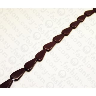 Nappa leather Irregular Curve Teardrop 35x18x10mm_Burgundy