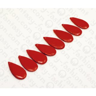 Nappa Leder Flat Teardrop 35mm_Red