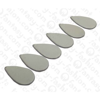 Nappa Leder Flat Teardrop 55x4mm_Glacier Gray