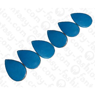 Nappa Leder Flat Teardrop with Gold 55x4mm_Blue