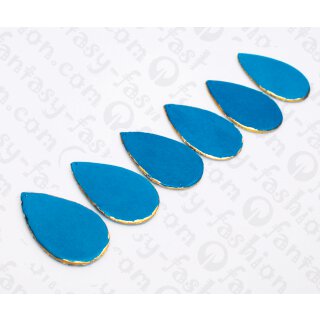 Nappa leather Flat Teardrop with Gold 55x4mm_Sky Blue