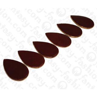 Nappa leather Flat Teardrop with Gold 55x4mm_Burgundy