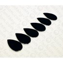 Nappa leather Flat Teardrop with Silver 55x4mm_Black