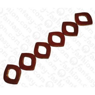 Nappa Leder Eye Shape with Calar and Gold 50x40x4mm_Burgundy