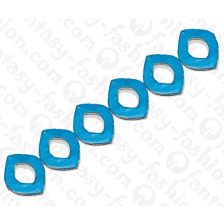 Nappa leather Eye Shape with Calar and Gold 50x40x4mm_Sky Blue