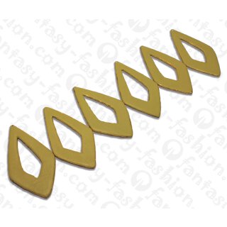 Nappa Leder Diamond Teardrop with Calar and Gold 90x50x4mm_Beige