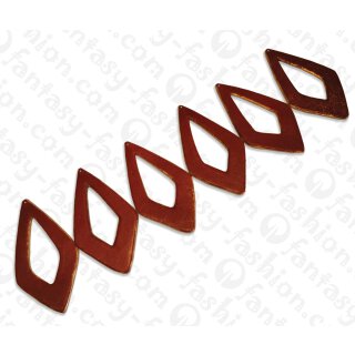 Nappa Leder Diamond Teardrop with Calar and Gold 90x50x4mm_Burgundy