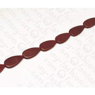 Nappa leather Irregular Teardrop 42x20x5mm_Burgundy