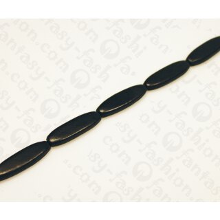 Nappa Leder Long Flat Oval 38x10x6mm_Black