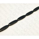 Nappa leather Long Flat Oval 38x10x6mm_Black