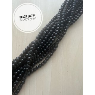 BLACK ebony Ball-Beads 5mm