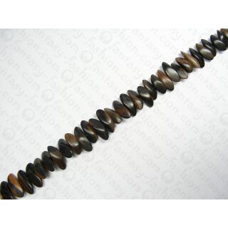 TIGER ebony 13x8mm Slated cut Beads RH