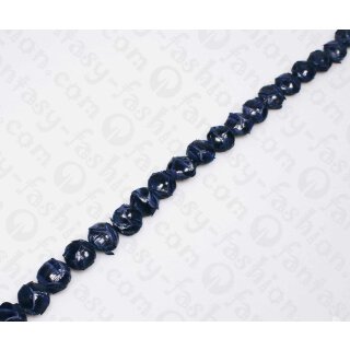 Python leather Ufo 17mm Navy Blue Shiny / 24pcs.