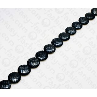 Python Leder Ufo 25mm Black Shiny / 16 pcs.