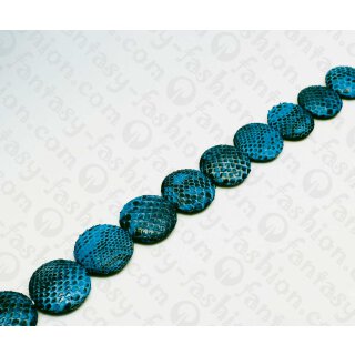Python Leder Ufo 40mm Ocean Blue Matte / 10pcs.