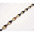Python Leder Diamond with wood 48x28x8mm Natural Shiny