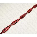 PY 045 Python leather Long Teardrop 68x20x10mm Red Shiny...