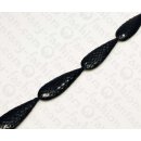 PY 048 Python leather Long Teardrop 68x20x10mm Black...