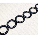 PY 054 Python leather Ring 58mm Black Shiny