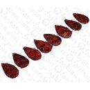 PY 073 Python leather Flat Teardrop 35x20x4mm Red Shiny /...