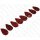 Python Leder Flat Teardrop 35x20x4mm Red Shiny / 8pcs.
