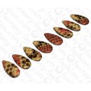 PY 076 Python leather Flat Teardrop 35x20x4mm Honey...