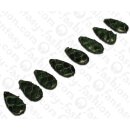 PY 081 Python leather Flat Teardrop 35x20x4mm Green Shiny...