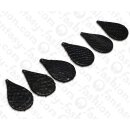 PY 083 Python leather Flat Teardrop 50x4mm Black Shiny /...