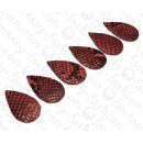 PY 089 Python leather Flat Teardrop 55x3mm Dark Pink / 6pcs.