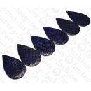 PY 099 Python leather Flat Teardrop 75x3mm navy blue...