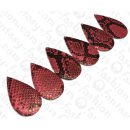 PY 100 Python leather Flat Teardrop 75x3mm Pink Shiny /...