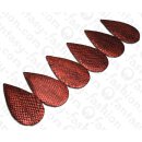PY 103 Python leather Flat Teardrop 75x3mm Metallic Pink...