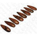 PY 109 Python leather Long Teardrop 63x20x8mm Tan Shiny /...